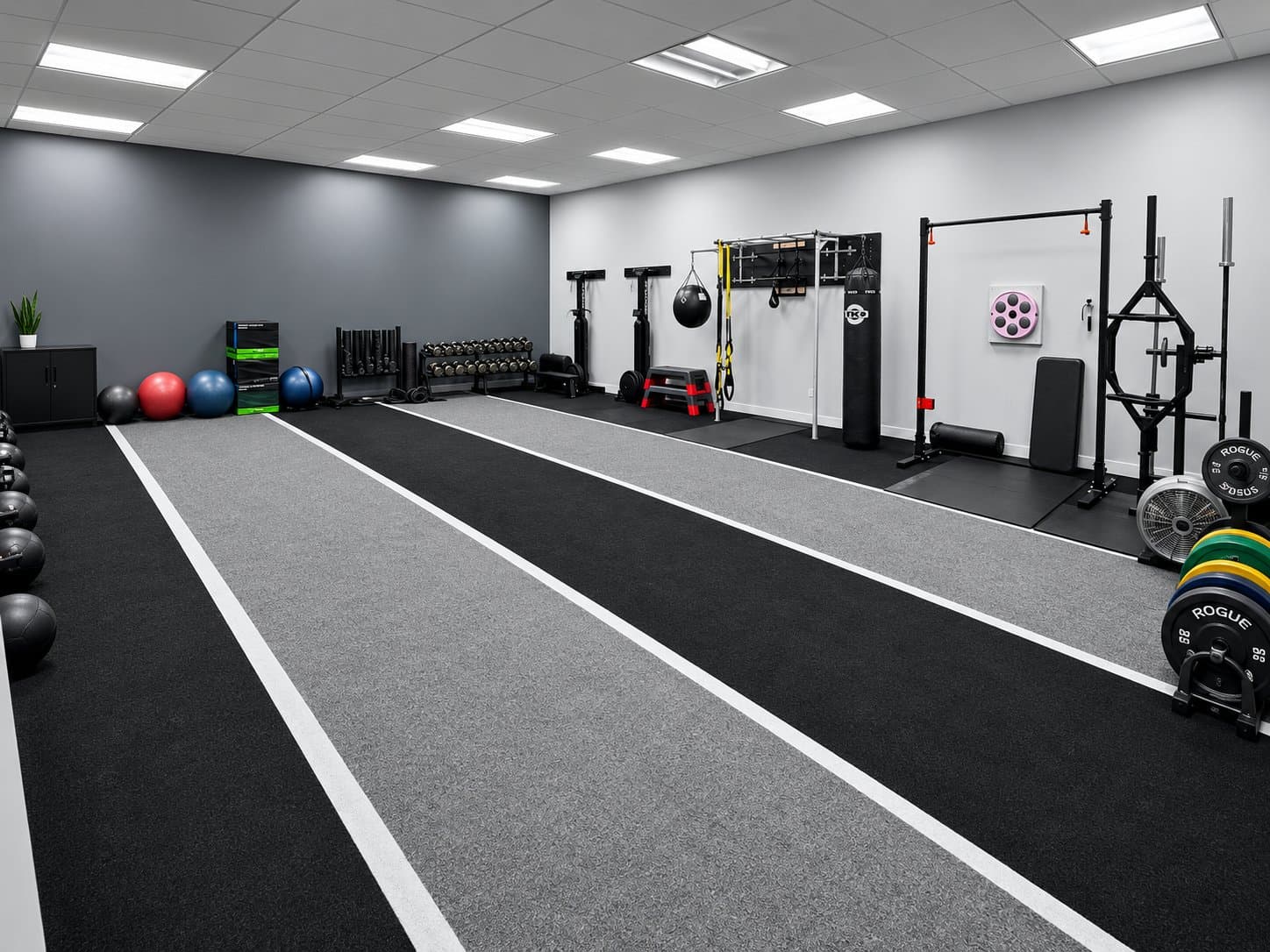Open turf and functional training space inside Legends Gym